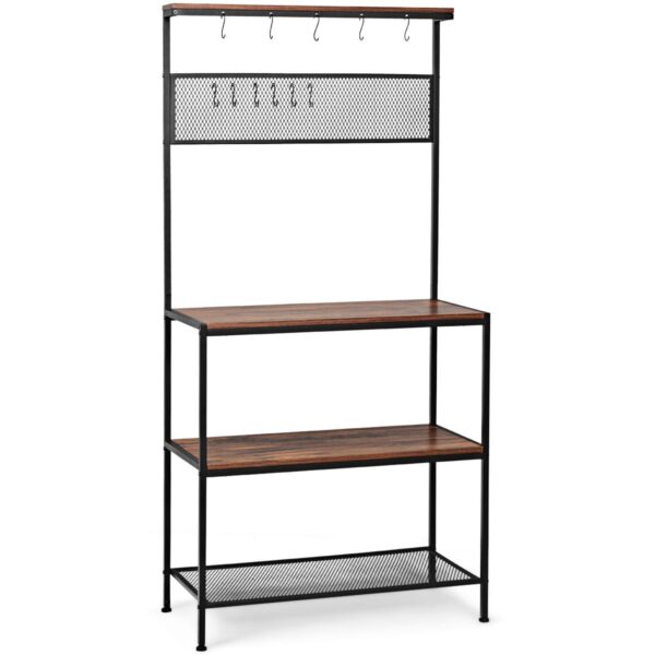 Coast 4-Lagen-Backblech - 11 Haken - 84 x 40 x 171 cm - Braun/Schwarz Wohnen & Kochen