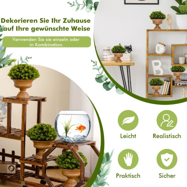 Coast 4-Pack kunstmatige mini-potplanten voor het interieur met vintage bloempotten Vertaald