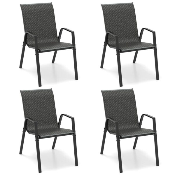 coast 4-tlg. stapelbare Garten-Rattanstühle - Braun - 66 x 51 x 84 cm (Sitzhöhe 43 cm) Haus & Garten