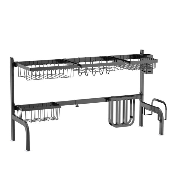 Coast Abtropfgestell für Spülbecken 2-stöckiges Geschirrspülergestell Breite verstellbar 53-99 cm Wohnen & Kochen
