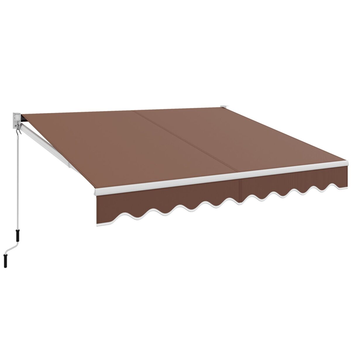 Coast Ausziehbarer Aluminium-Sonnenschirm 295x250 cm - Farbe Kaffee - Mit Handkurbel Haus & Garten