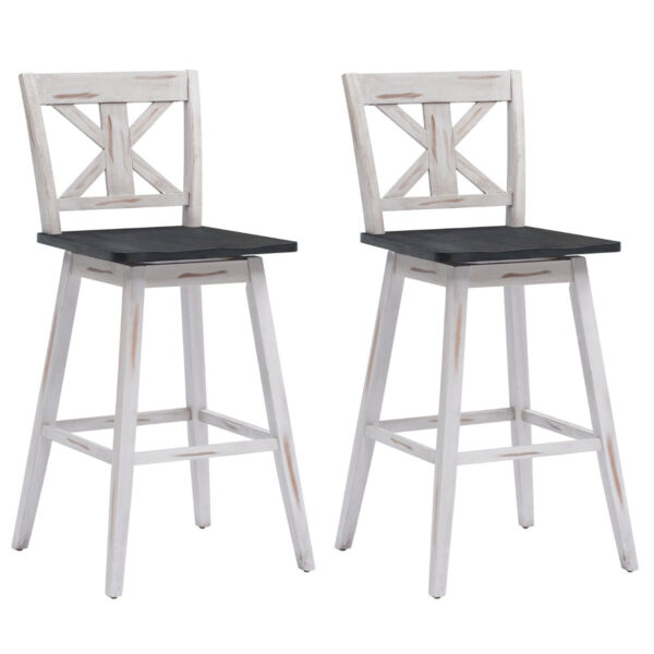 Coast Barhocker 2er Set Vintage Barstühle mit 360Â° drehbarem Sitz und Anti-Rutsch-Beschichtung 73