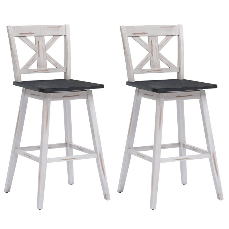 Coast Barhocker 2er Set Vintage Barstühle mit 360Â° drehbarem Sitz und Anti-Rutsch-Beschichtung 73