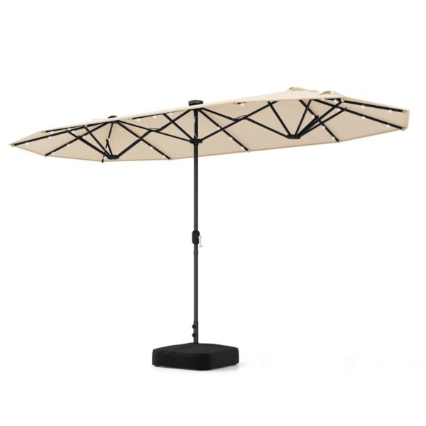 Coast Doppelter rechteckiger Garten-Sonnenschirm 400 x 200 cm - Beige