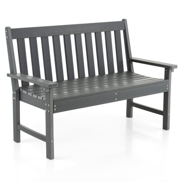 COAST HDPE Gartenbank mit Rückenlehne - Grau - 132 x 65 x 91 cm Haus & Garten
