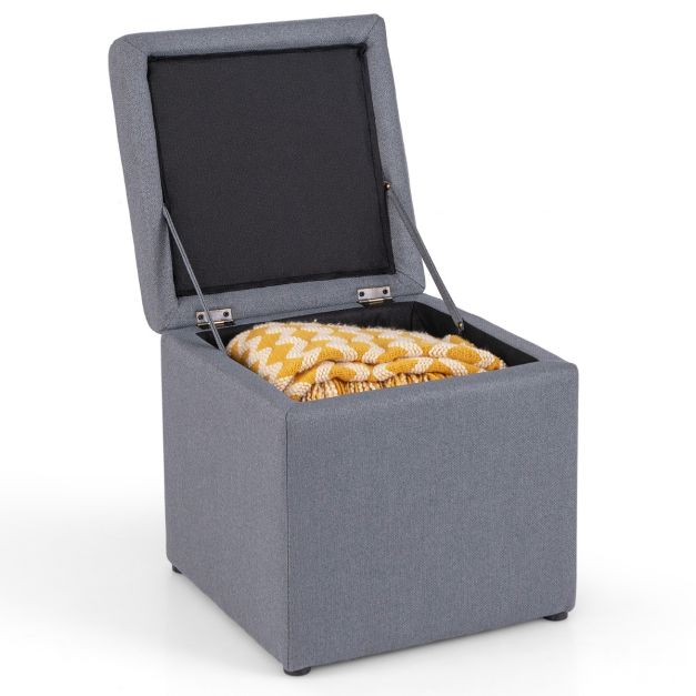 Coast Hocker - Aufbewahrung - 35L - Leinenpolsterung - 40 x 40 x 40cm - Grau Wohnen & Kochen Coast Hocker - Aufbewahrung - 35L - Leinenpolsterung - 40 x 40 x 40cm - Grau Wohnen & Kochen