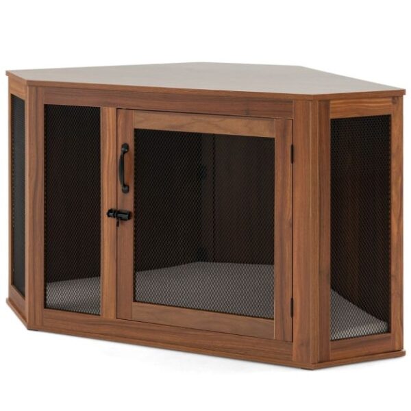 Coast Hundebank - Abschließbare Tür - PB & Metall - 114 cm x 60 cm x 68 cm - Braun Wohnen & Kochen