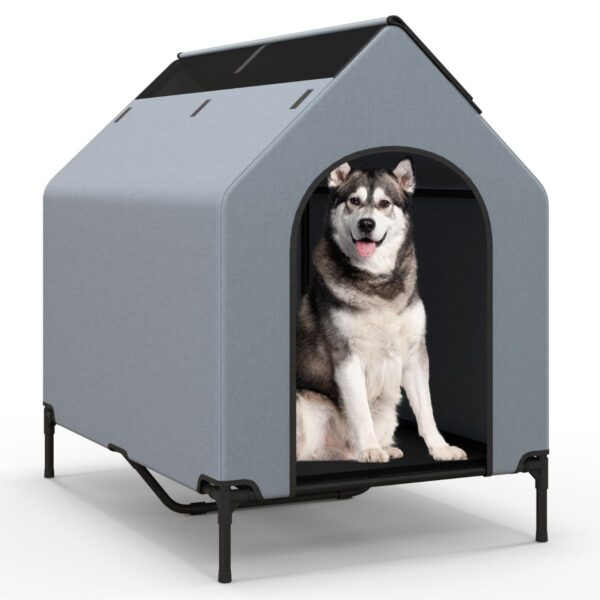 Coast Hundezwinger 110 cm - Grau - für mittelgroße Hunde - mit belüfteten Fenstern und abnehmbarem Deckel Wohnen & Kochen