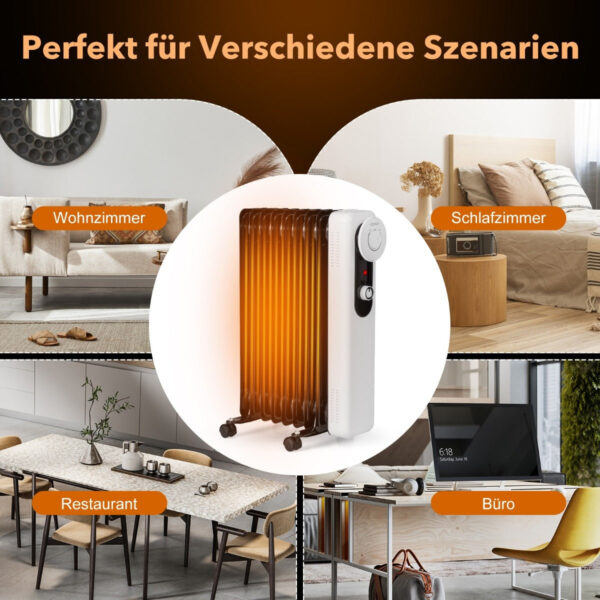 Coast -Ölradiator mit 3 Heizstufen und einstellbarem Thermostat 42 x 24 x 62 cm schwarz Wohnen & Kochen
