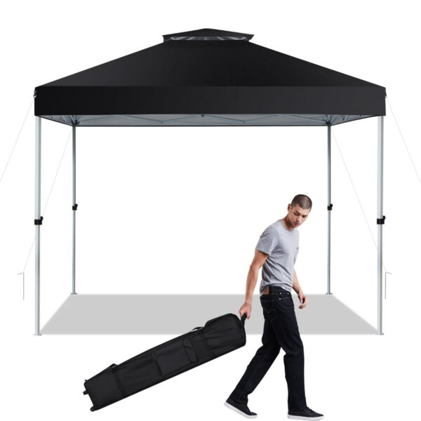 Coast pop-up dak tent Outdoor Party Tent met verstelbare hoogte 305 x 305 cm zwart Vertaald