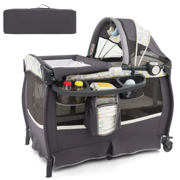 Coast Reisebett mit Matratze - 4-in-1 - 103 x 73 x 80 - Grau Wohnen & Kochen
