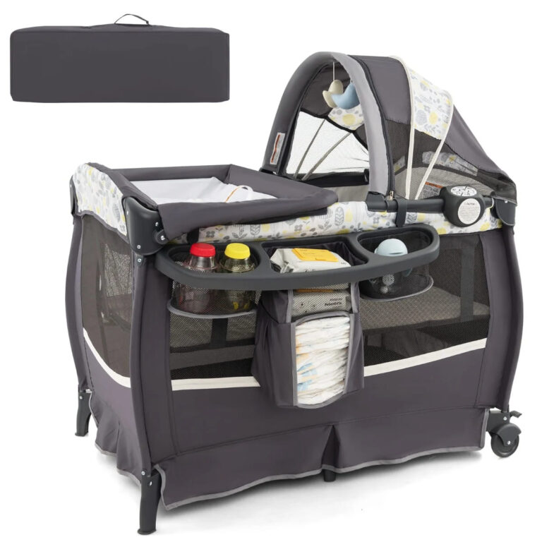 Coast Reisebett mit Matratze - 4-in-1 - 103 x 73 x 80 - Grau Wohnen & Kochen