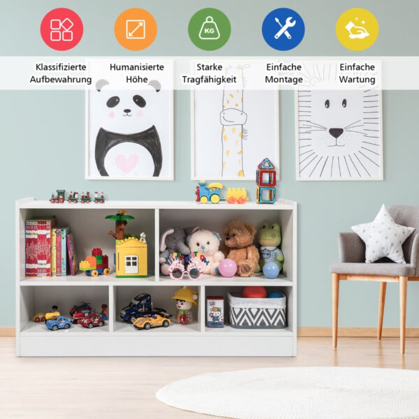 Coast Spielzeugschrank für Kinder aus Holz Regal für Kinder 111 x 30 x 61