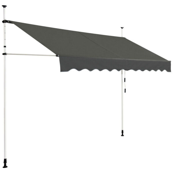 Coast Teleskopmarkise Sonnenschutz Höhenverstellbare wasserdichte Markise 300 x 120 cm Grau Haus & Garten