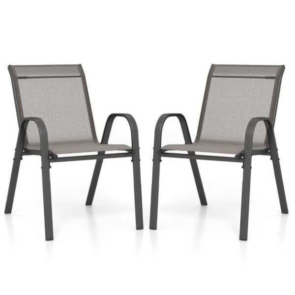 COAST Terrassenstühle aus atmungsaktivem Stoff - 2er-Set - 56 x 70 x 84 cm - Grau Haus & Garten
