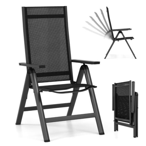 Coast Terrassenstuhl - Verstellbar - Schwarz - 72.5x58x107cm Haus & Garten