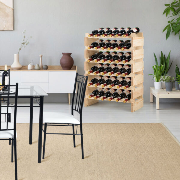 Coast Weinregal 36 Flaschen Großes Fassungsvermögen Weinregal aus Holz - 63 x 28 x 85 cm Vertaald