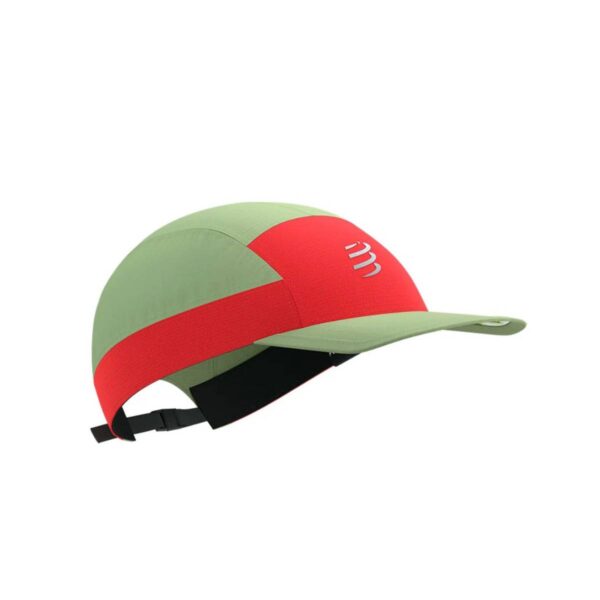 Compressport 5 Panel Light Cap Grün Rot Laufzubehör