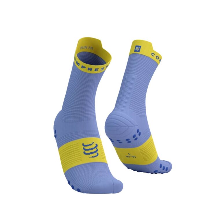 Compressport Pro Racing Socks v4.0 Run High Lila Gelb