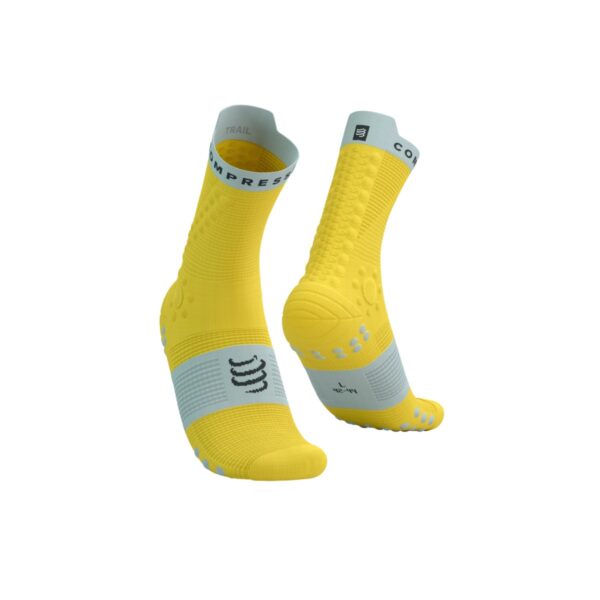 Compressport Pro Racing Socks V4.0 Trail Gelb Blau Socken