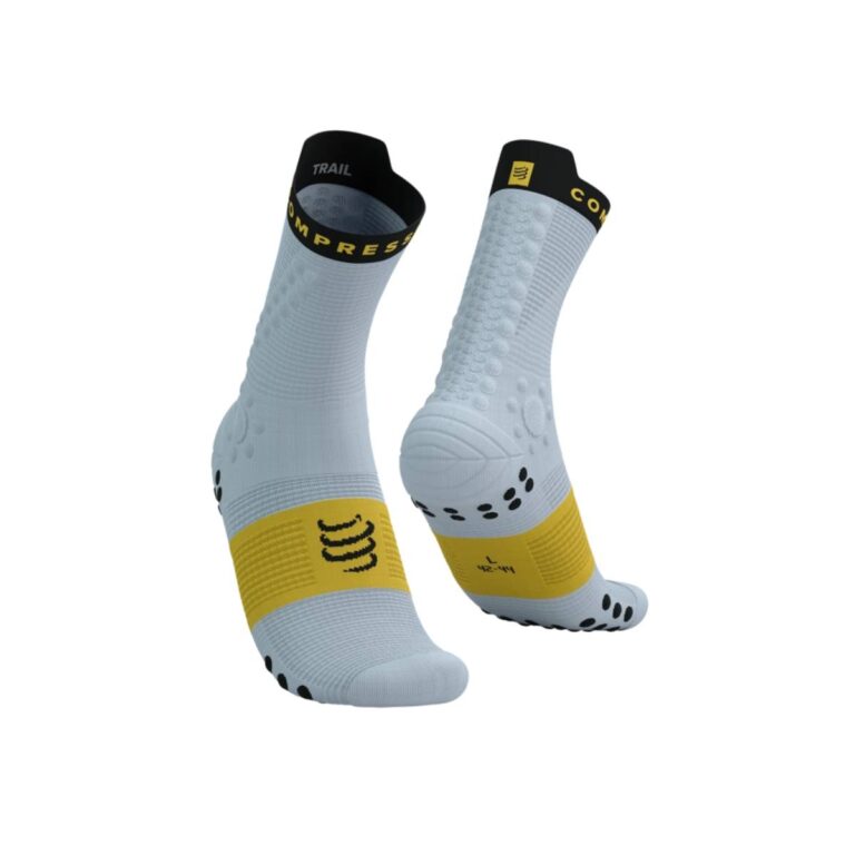 Compressport Pro Racing Socks V4.0 Trail Grau Gelb