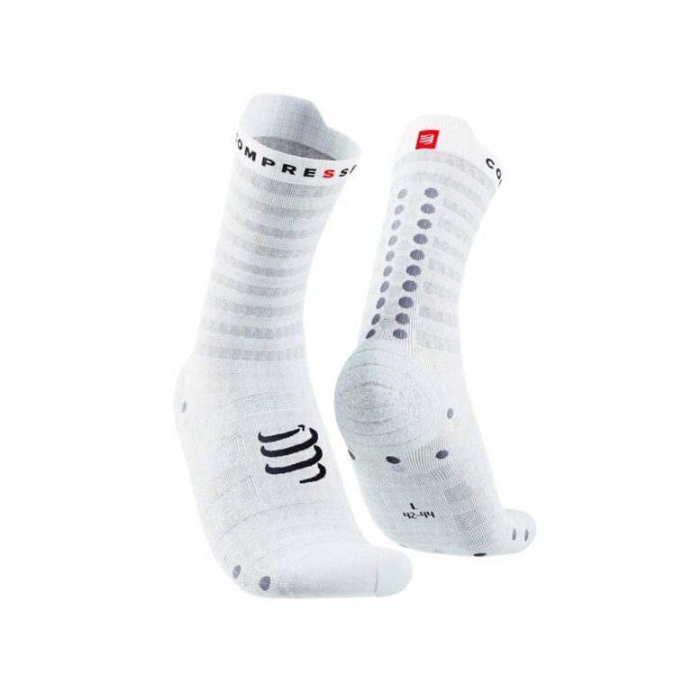Compressport Pro Racing Socks v4.0 Ultralight Run High Weiß Schwarz