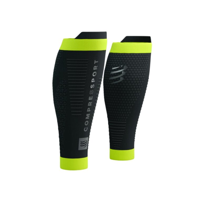 Compressport R2 3.0 Flash Kompressionsstrümpfe Schwarz Gelb