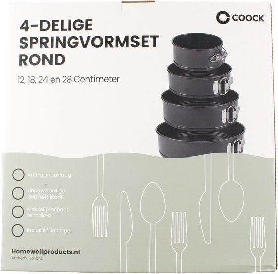 COOCK 6-teiliges Backblech-Set - Springform - Antihaft-Kuchenform - 12 bis 28 cm Durchmesser -Kuchenform inkl. Teigkneter & E-Book Wohnen & Kochen
