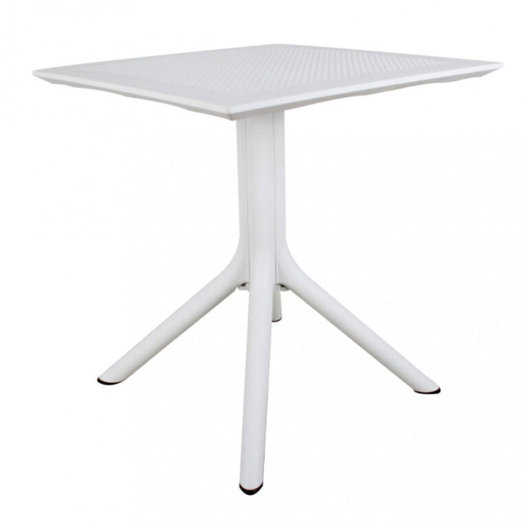 Cosma Outdoor Living Gartentisch Quadratisch 70x70x75 cm Weiß - Kunststoff Wetterfest Wohnen & Kochen
