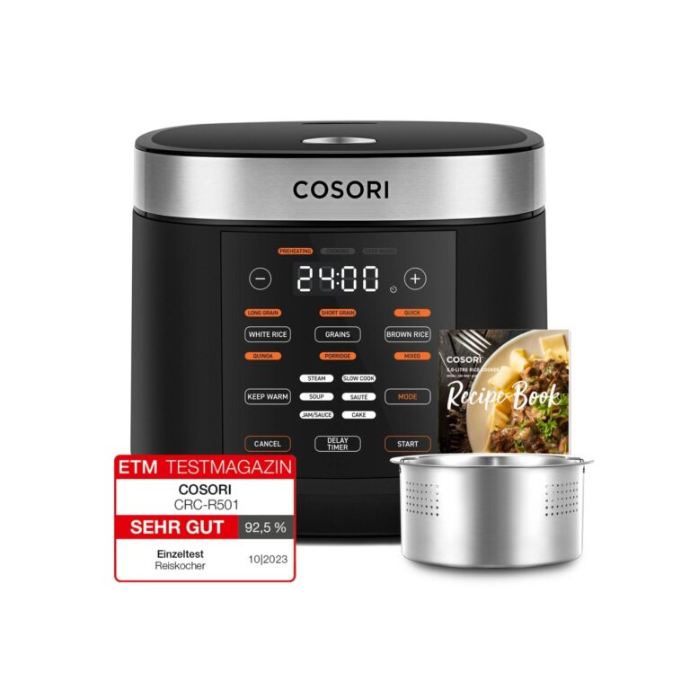 COSORI 5.0-Liter Rice Cooker schwarz Kochassistent