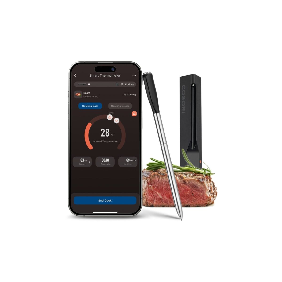 COSORI Smartes Fleischthermometer Kochassistent