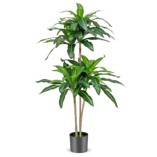 Costway Künstlicher Baum - Dracaena mit 92 Blättern - 140 x 17 x 14