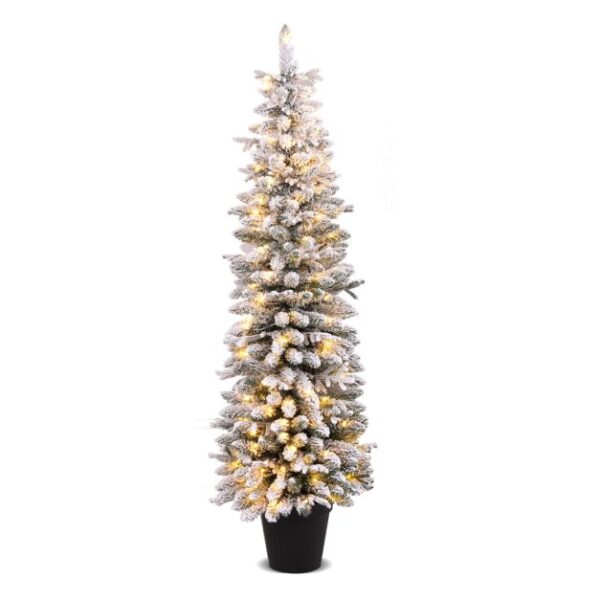 costway Künstlicher Weihnachtsbaum mit Beleuchtung - 180 cm - 140 LED-Lichter Weihnachten