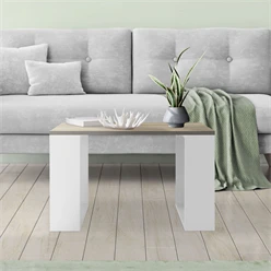 Couchtisch 65x65x40 cm Eiche-Optik/Weiß ML-Design 1395