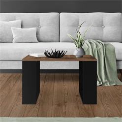 Couchtisch 65x65x40 cm Walnuss/Schwarz ML-Design 1395