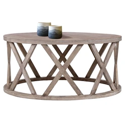 B-Ware Couchtisch Ø 100x45 cm Braun aus Mangoholz WOMO-Design 1395