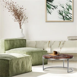 B-Ware Couchtisch Ø 70x35 cm Natur aus Akazienholz WOMO-Design 1395