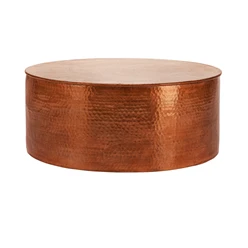 Couchtisch Ø 76x32 cm Kupfer aus Aluminium-Legierung in Hammerschlag-Technik WOMO-Design 1395
