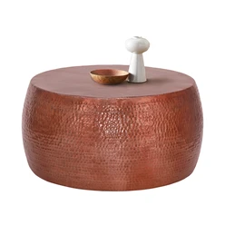 Couchtisch Ø 90x45 cm Kupfer aus Aluminium in Hammerschlag Optik WOMO-Design 1549