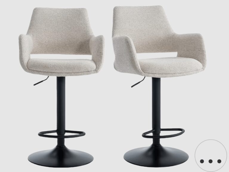 Criks Design - 2er Set Barhocker Monza Fabb Bjorn-24 - Beige - 93-115 CM Höhe Wohnen & Kochen