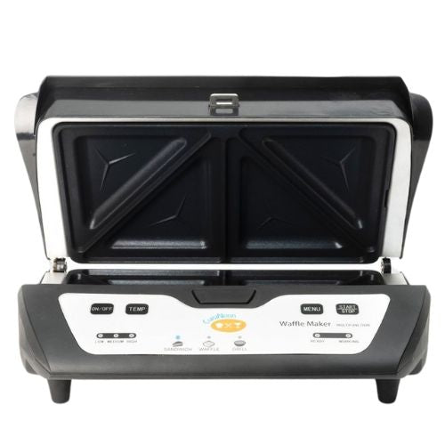 CuisiNoon® - Premium Multifunktions-Waffeleisen - Toast- und Grillgerät - Sandwichmaker - Schwarz Wohnen & Kochen