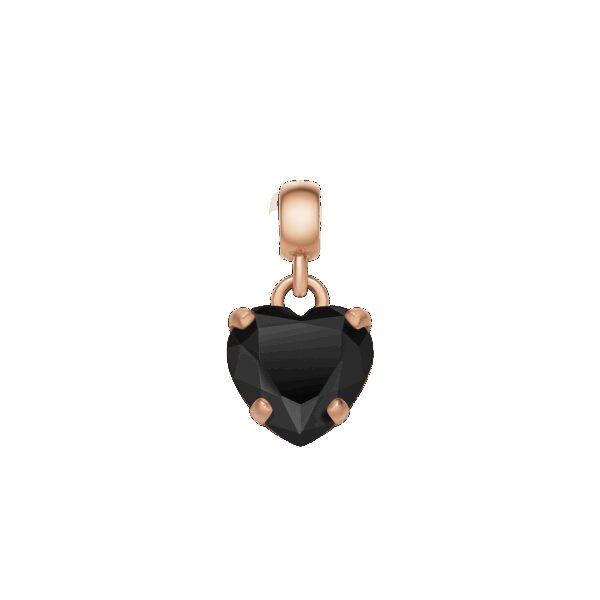 Daniel Wellington DW Charm Heart Crystal 12x6mm Rose Gold/Black
