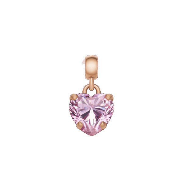 Daniel Wellington DW Charm Heart Crystal 12x6mm Rose Gold/Pink