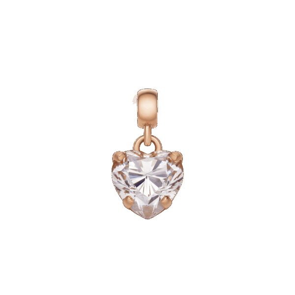 Daniel Wellington DW Charm Heart Crystal 12x6mm Rose Gold/White