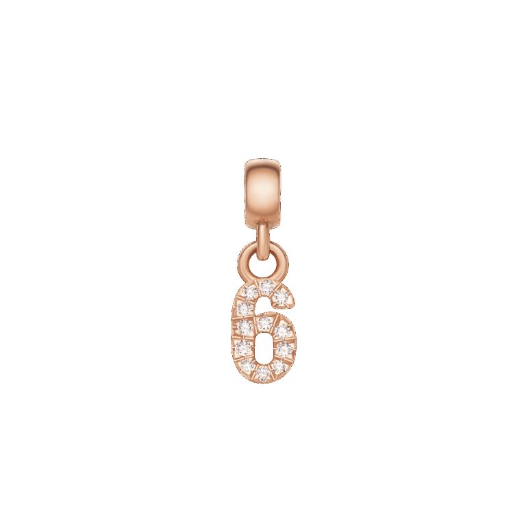 Daniel Wellington DW Charm Number 6 Rose Gold