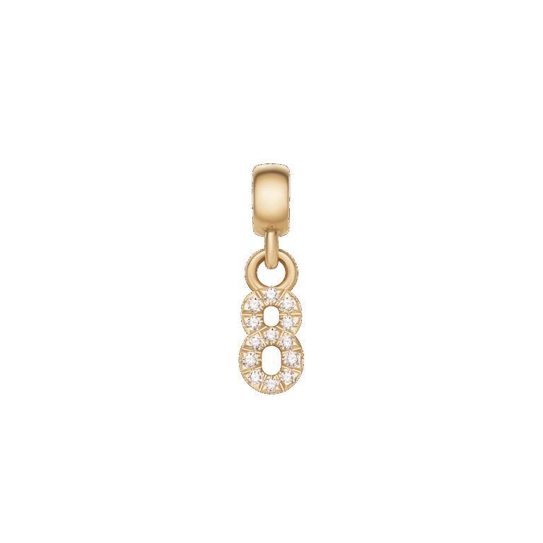 Daniel Wellington DW Charm Number 8 Gold