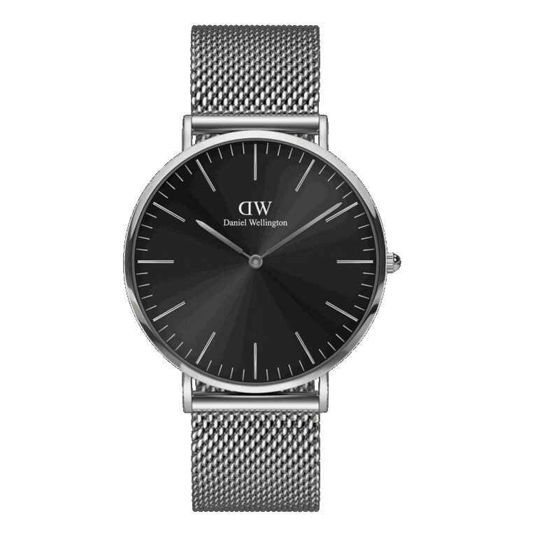 Daniel Wellington DW Uhr Classic Mesh Onyx 40mm MIC Silver