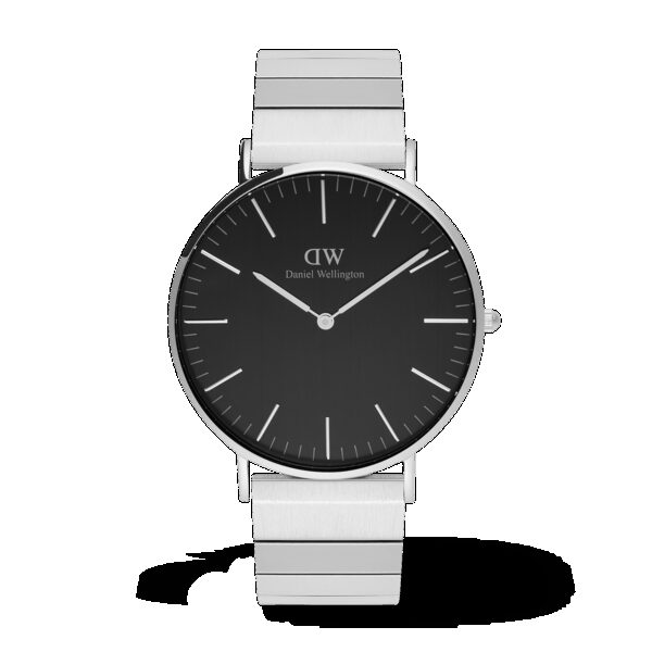 Daniel Wellington DW Uhr Classic Piano Link Onyx Silver 40mm