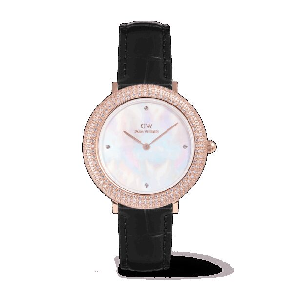 Daniel Wellington DW Uhr Crystalline Bezel Black Croc Rose Gold 32mm
