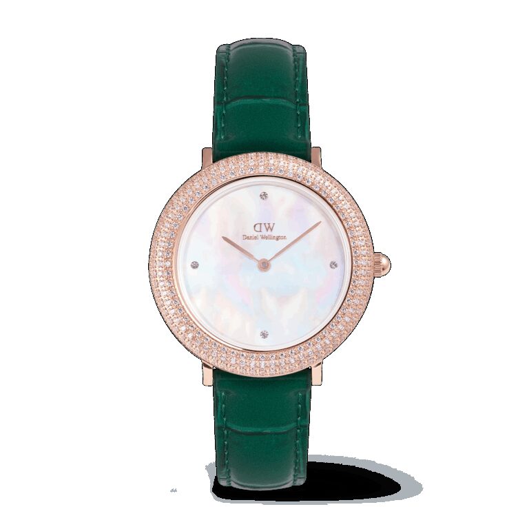Daniel Wellington DW Uhr Crystalline Bezel Green Croc Rose Gold 32mm